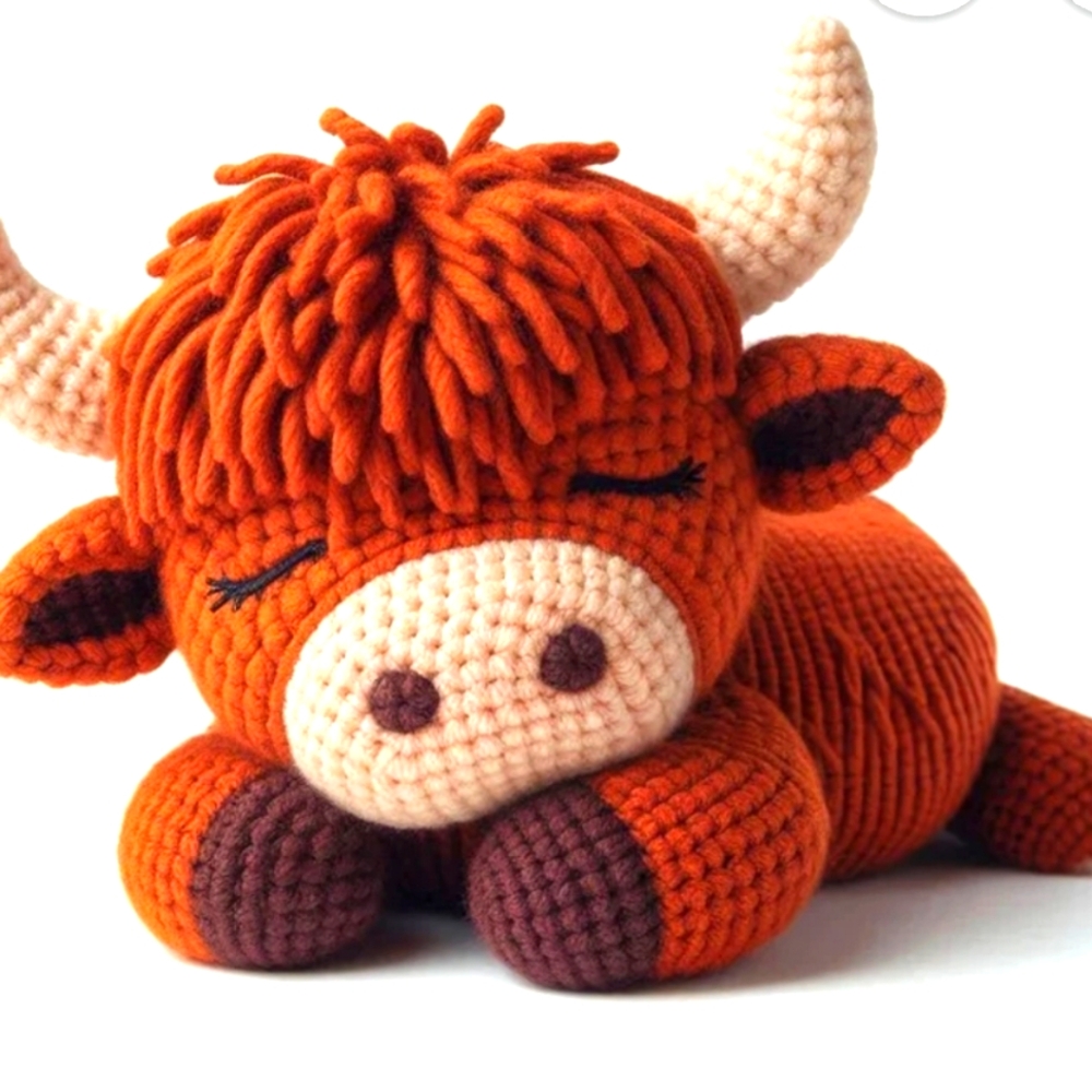 Crocheted cow
